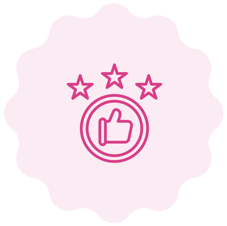 A pink and gray circular pattern on black background.